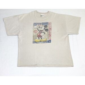Vintage Mickey Mouse T-Shirt Tan Walt Disney World Famous